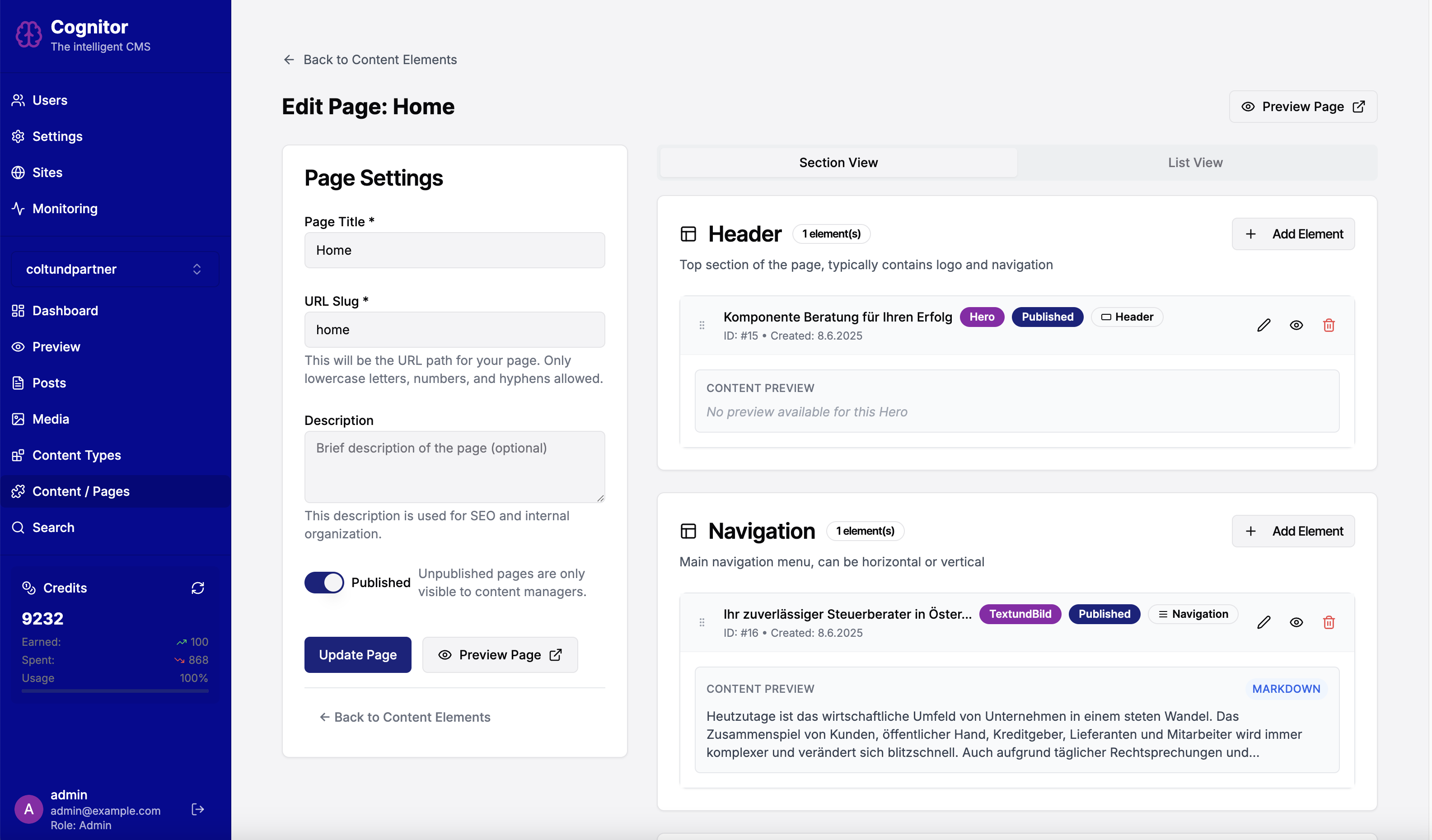 Page Builder Interface